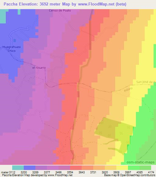 Paccha,Ecuador Elevation Map