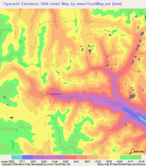 Oyacachi,Ecuador Elevation Map