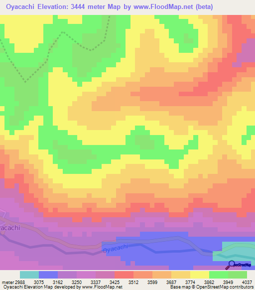 Oyacachi,Ecuador Elevation Map