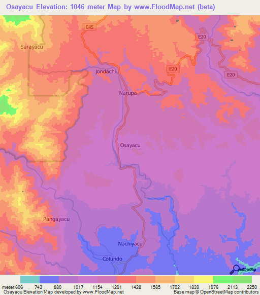 Osayacu,Ecuador Elevation Map