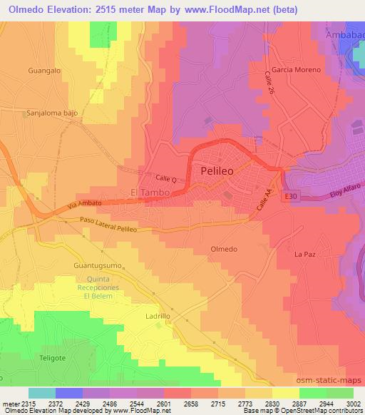 Olmedo,Ecuador Elevation Map