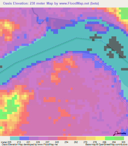 Oasis,Ecuador Elevation Map