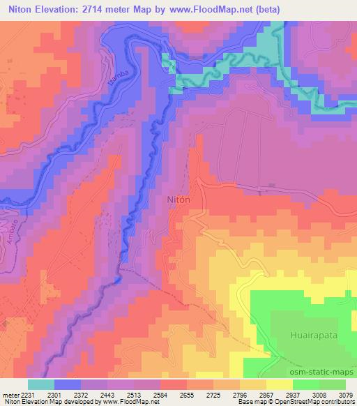 Niton,Ecuador Elevation Map