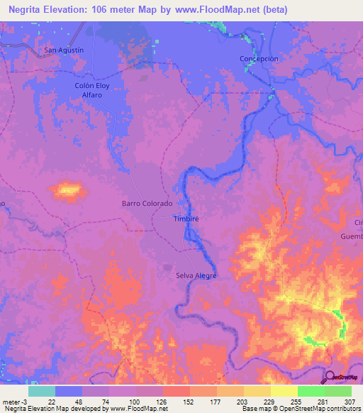 Negrita,Ecuador Elevation Map