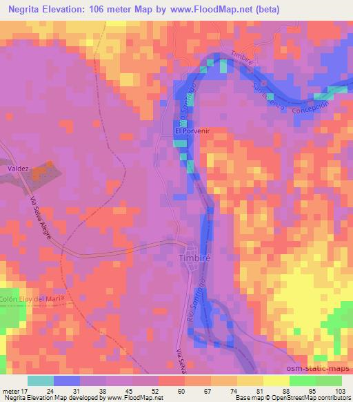 Negrita,Ecuador Elevation Map