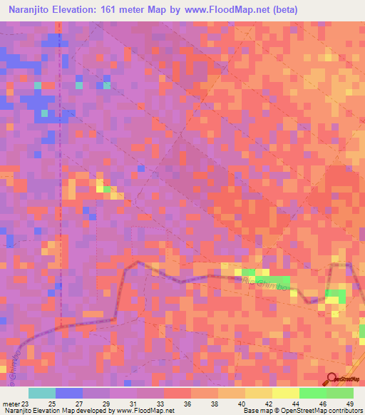 Naranjito,Ecuador Elevation Map