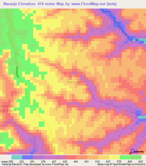 Naranja,Ecuador Elevation Map