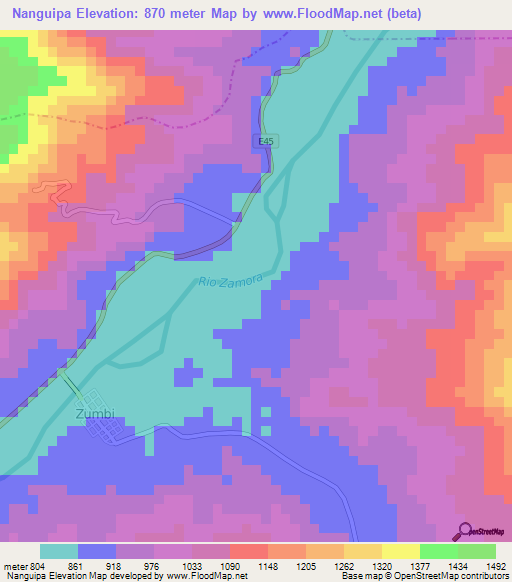 Nanguipa,Ecuador Elevation Map