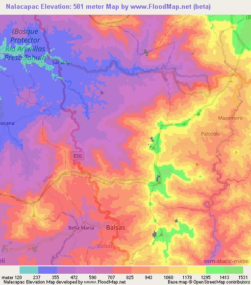 Nalacapac,Ecuador Elevation Map