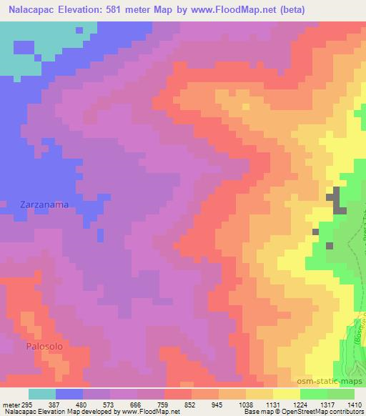 Nalacapac,Ecuador Elevation Map