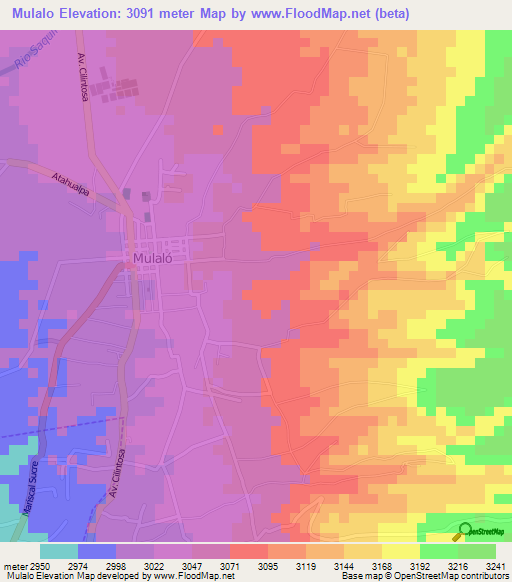 Mulalo,Ecuador Elevation Map