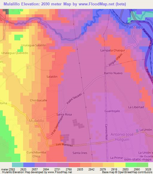 Mulalillo,Ecuador Elevation Map