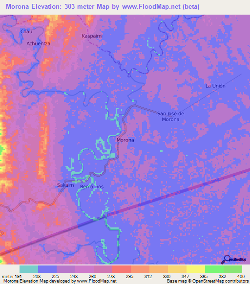 Morona,Ecuador Elevation Map