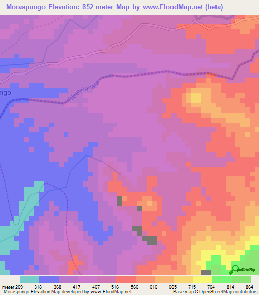 Moraspungo,Ecuador Elevation Map