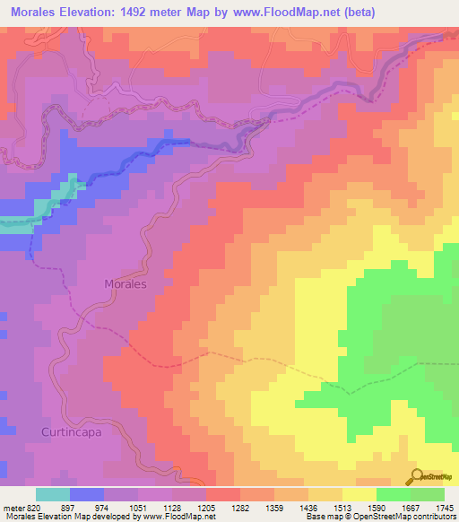 Morales,Ecuador Elevation Map