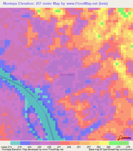 Montepa,Ecuador Elevation Map