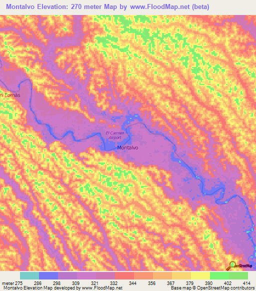 Montalvo,Ecuador Elevation Map