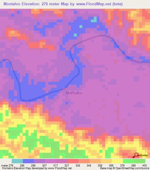 Montalvo,Ecuador Elevation Map