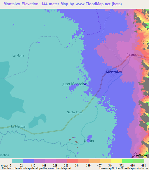 Montalvo,Ecuador Elevation Map