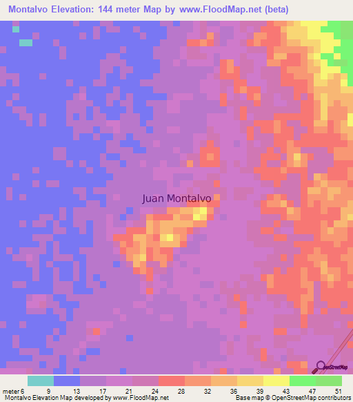 Montalvo,Ecuador Elevation Map