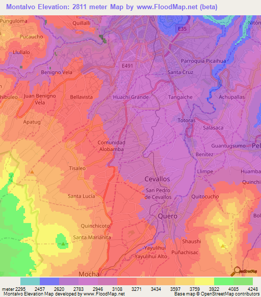 Montalvo,Ecuador Elevation Map