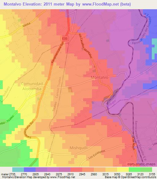 Montalvo,Ecuador Elevation Map