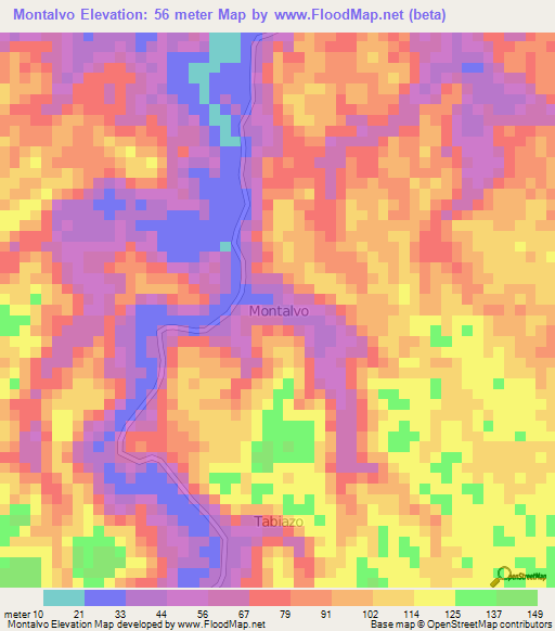 Montalvo,Ecuador Elevation Map