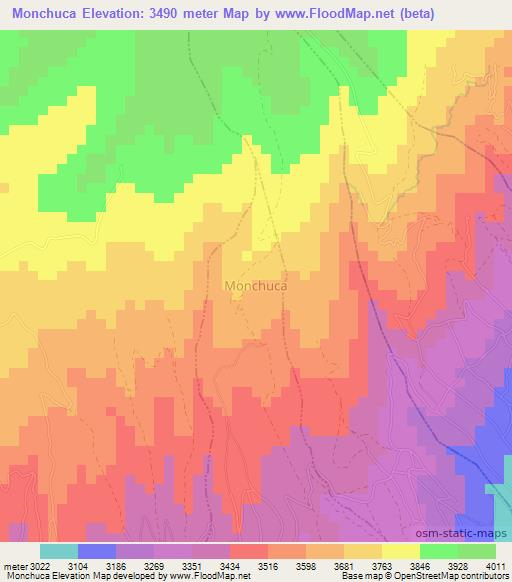 Monchuca,Ecuador Elevation Map