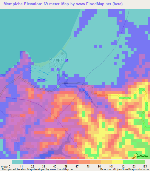 Mompiche,Ecuador Elevation Map