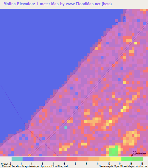 Molina,Ecuador Elevation Map