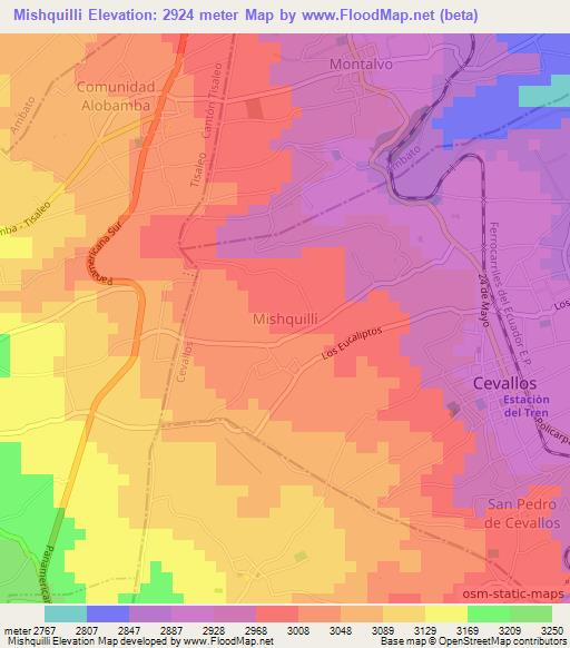 Mishquilli,Ecuador Elevation Map