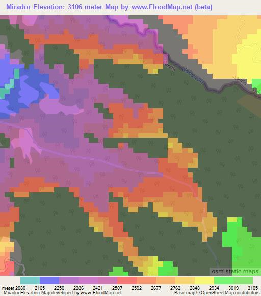 Mirador,Ecuador Elevation Map