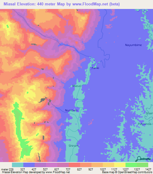 Miasal,Ecuador Elevation Map