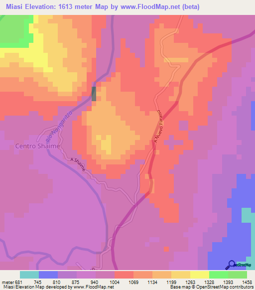 Miasi,Ecuador Elevation Map