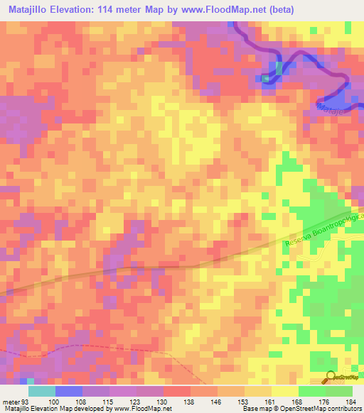 Matajillo,Ecuador Elevation Map