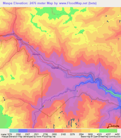 Maspa,Ecuador Elevation Map