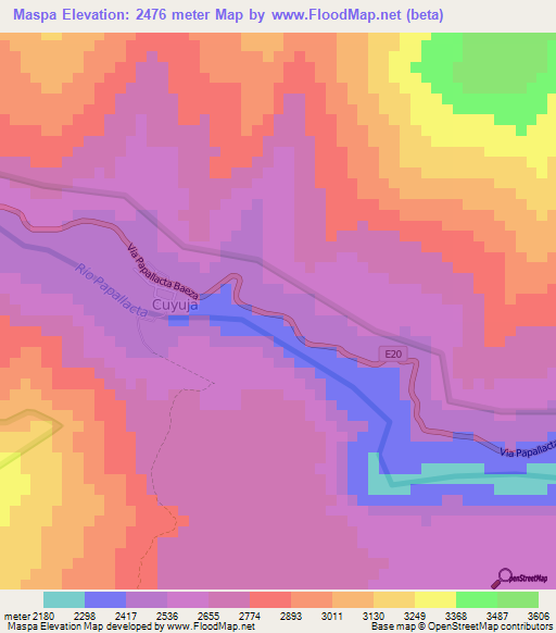 Maspa,Ecuador Elevation Map