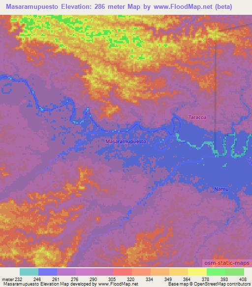 Masaramupuesto,Ecuador Elevation Map