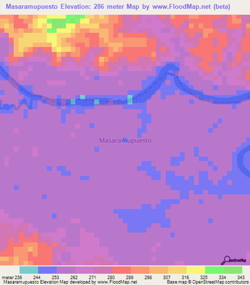 Masaramupuesto,Ecuador Elevation Map