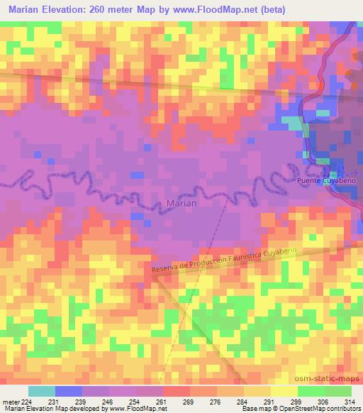 Marian,Ecuador Elevation Map