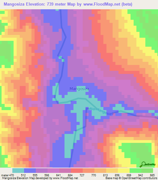 Mangosiza,Ecuador Elevation Map