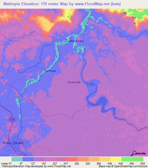 Malimpia,Ecuador Elevation Map