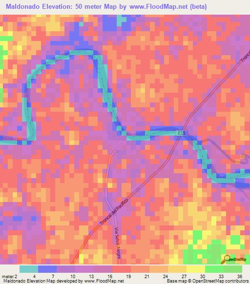 Maldonado,Ecuador Elevation Map