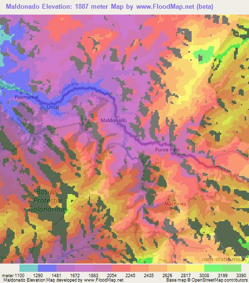 Maldonado,Ecuador Elevation Map