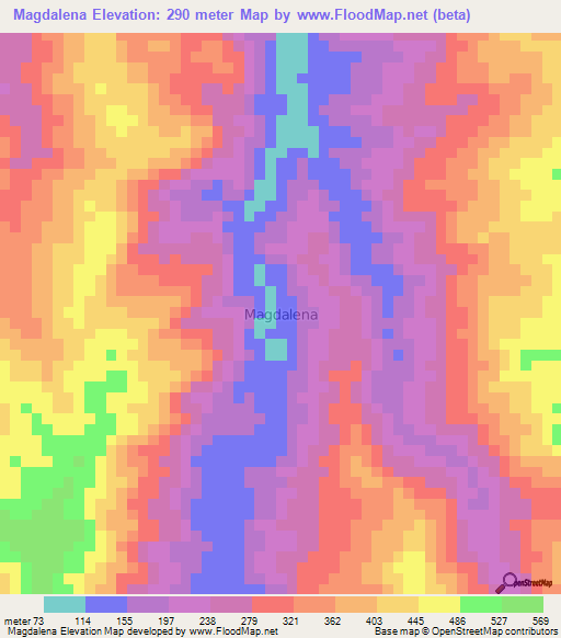 Magdalena,Ecuador Elevation Map