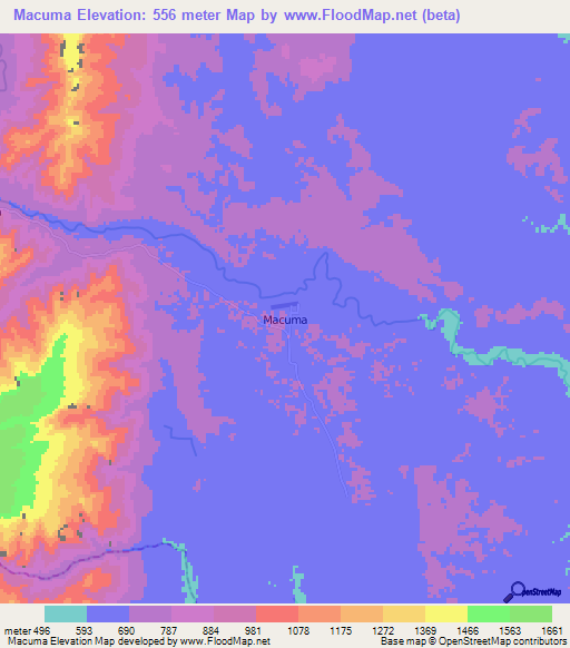 Macuma,Ecuador Elevation Map