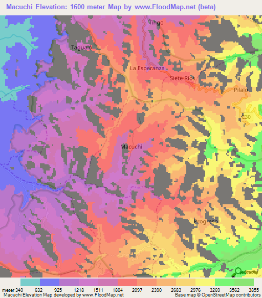 Macuchi,Ecuador Elevation Map