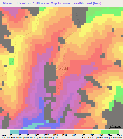 Macuchi,Ecuador Elevation Map