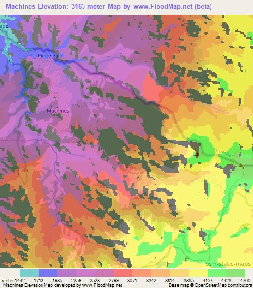 Machines,Ecuador Elevation Map