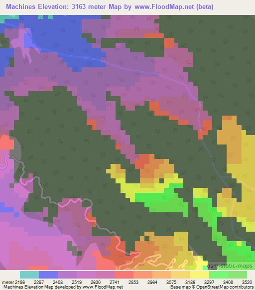 Machines,Ecuador Elevation Map